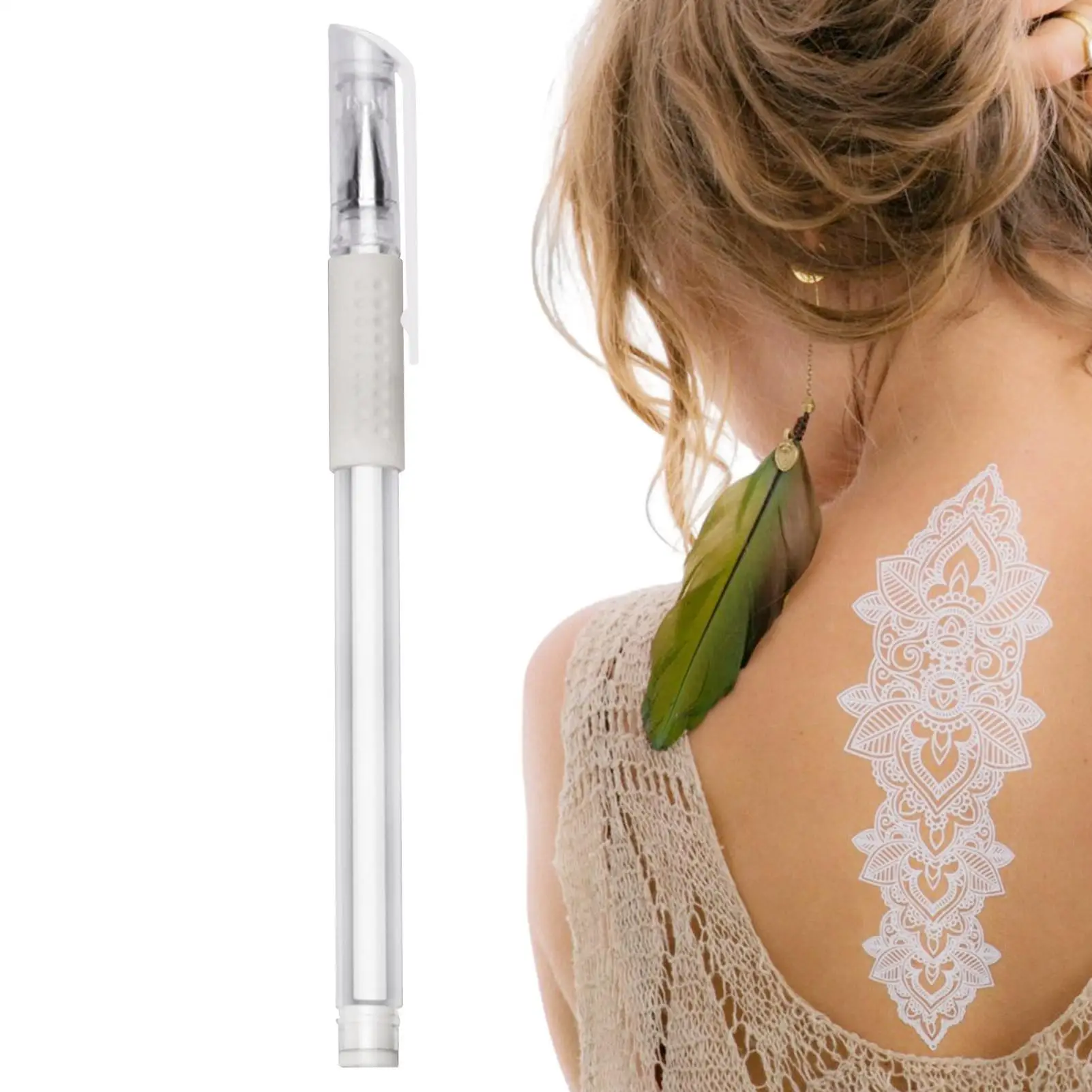 Tatoo Gel Marker Pen Use a white hand-drawn sketch pen to create a base design for the tattoo Tattoo Accessories Pens White Surg
