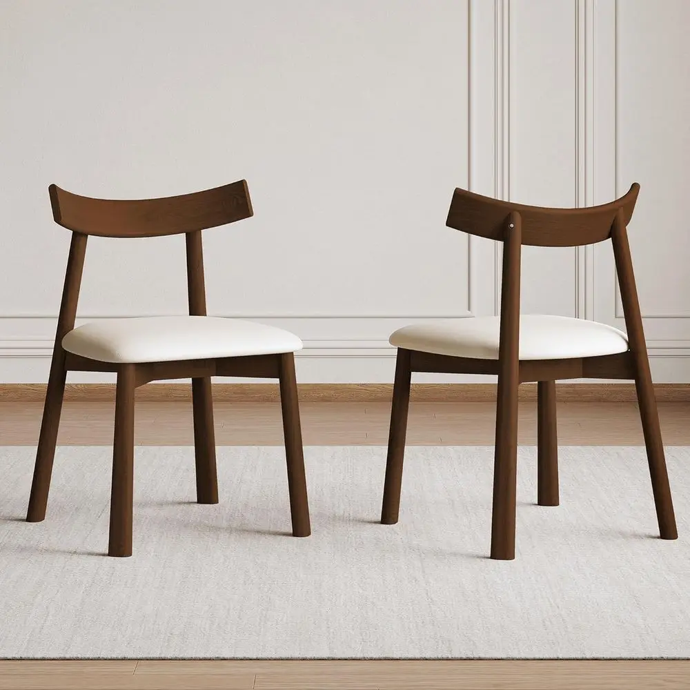 

Элегантные обеденные стулья из орехового дерева с толстыми кожаными подушками и прочными ножками для дома или ресторана