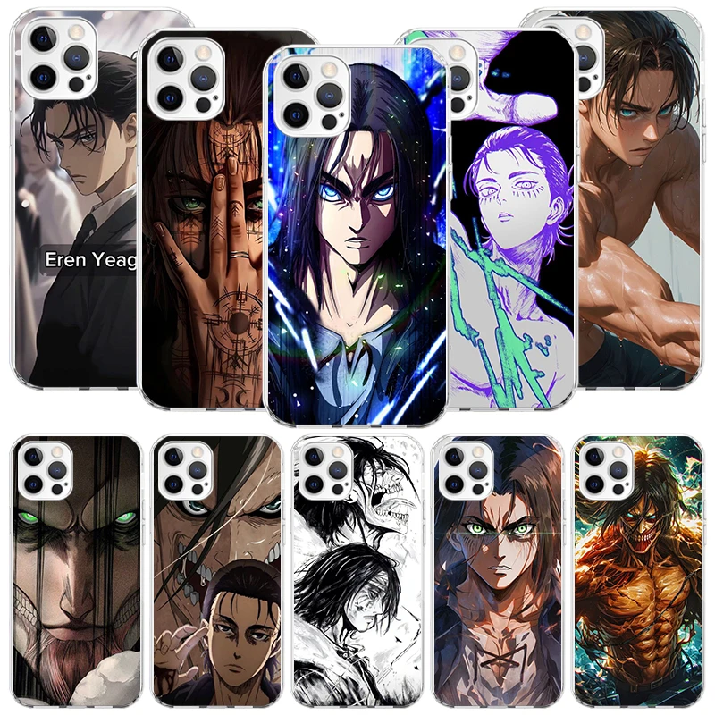 A-Attack on T-Titan Eren Yeager Phone Case For iPhone 16 15 Plus 11 14 Pro Max 13 12 Mini XS X XR 7 8 + SE Pattern Customized Co