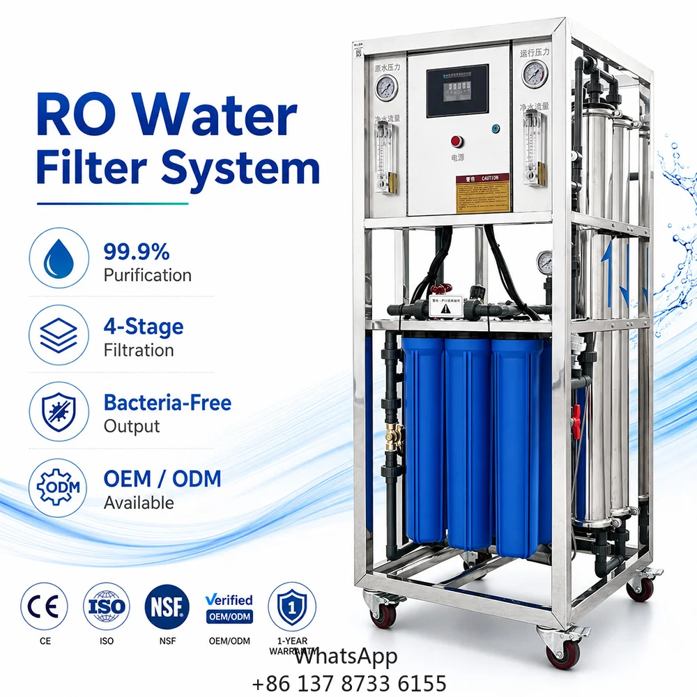 Wholesale Commercial RO Reverse Osmosis Water Purifier Machine 250lph Water Purification Treatment System Equipment For Drinking