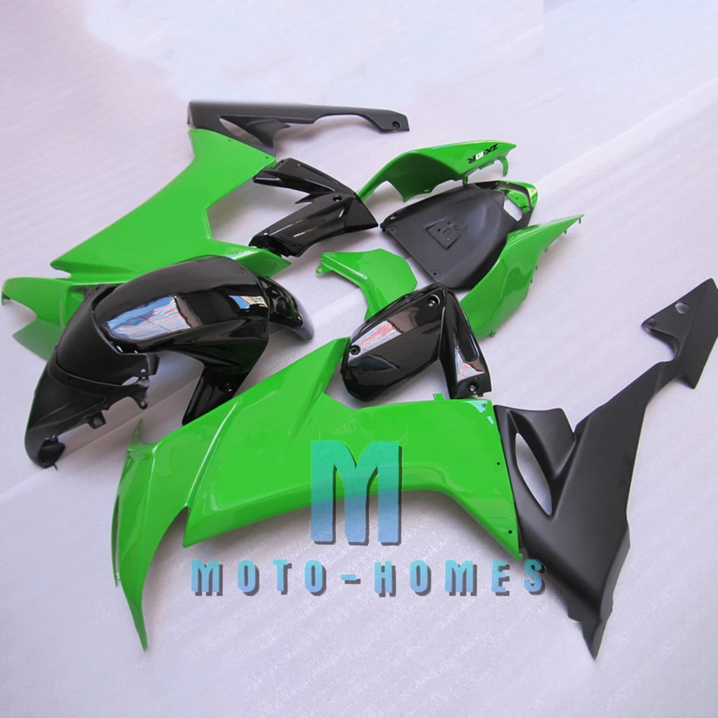100% Fit Injection Fairing Kit for ZX10R 08 09 10 11 Kawasaki Ninja ZX-10R 2008-2011 Road Race Wrecked Rebuild Bike Green Black