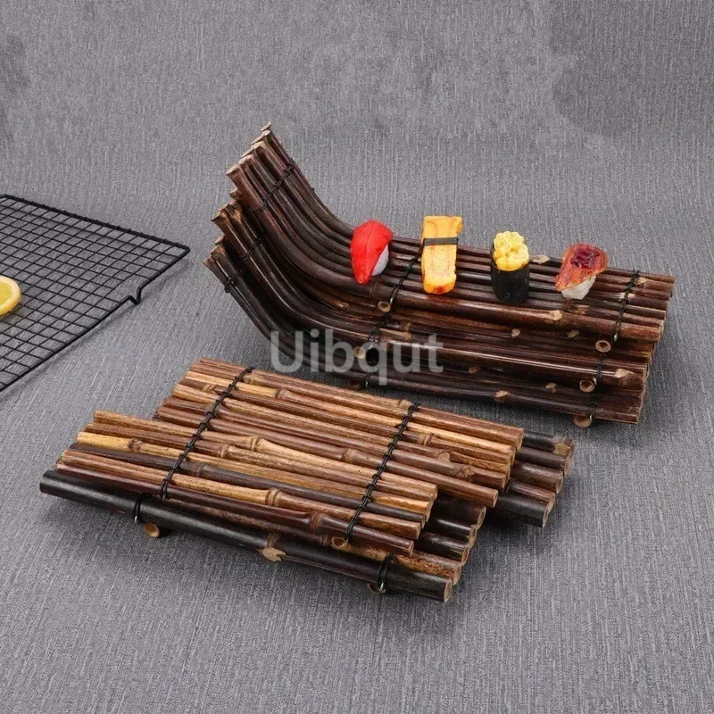 Japanese Korean fence plate Cuisine Sushi Boats Bamboo Creative Sushi Exquisite Tools Vintage Bamboo Dish Fence