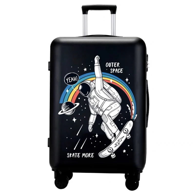 Hot!New cartoon suitcases 20/22/24/26/28/30 inch Men large capacity trolley bag Women fashion rolling luggage Password box