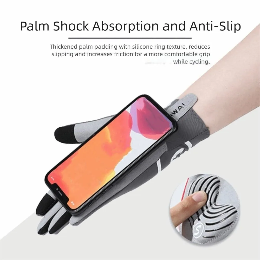 Skin Friendly Anti-slip Cycling Gloves Full Finger Touch Screen Sports Gloves Breathable Windproof Bicycle Mittens MTB