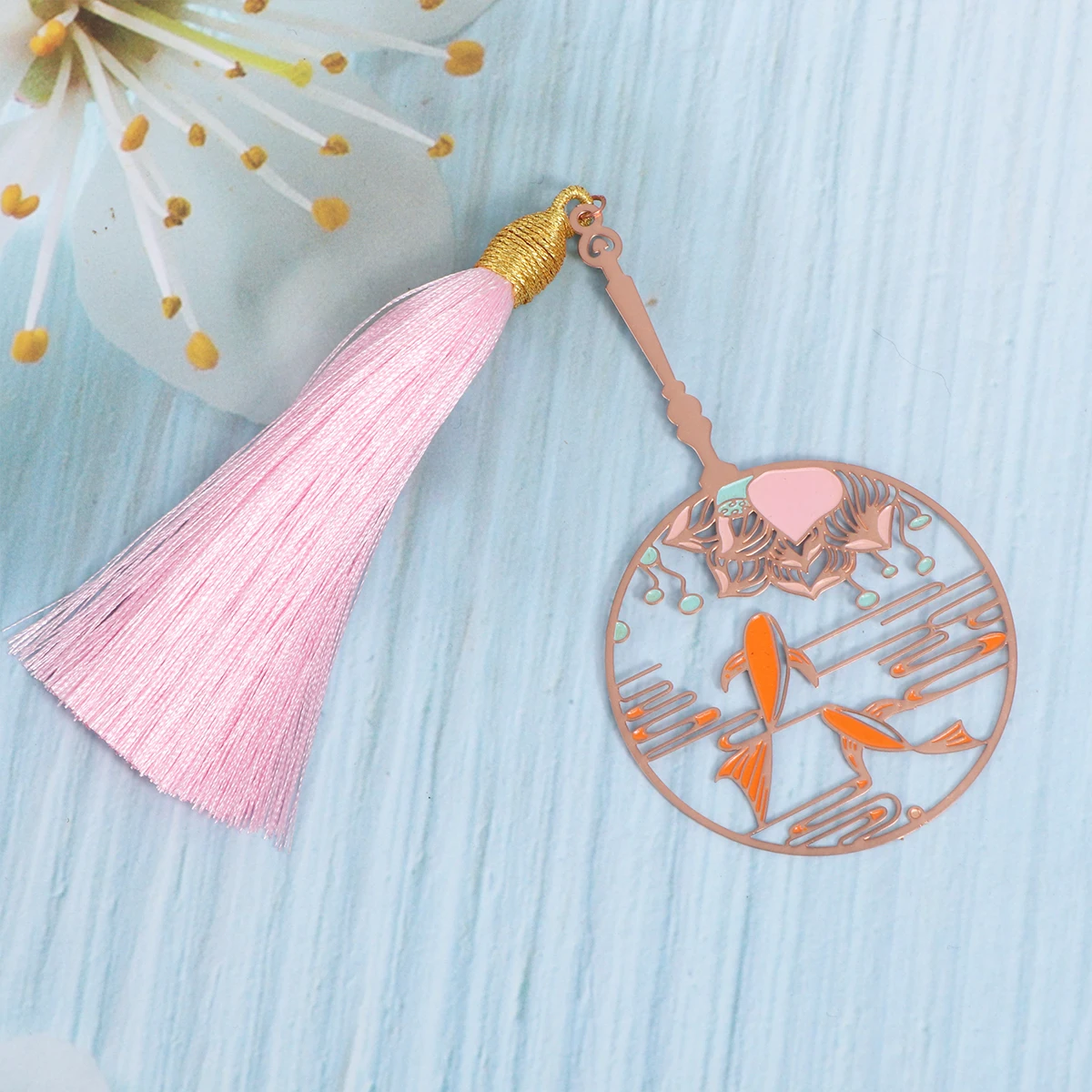 هدية مرجعية معدنية، إشارات مرجعية جميلة خفيفة الوزن لمحبي النساء، طباعة نباتية مغناطيسية كاواي، سلك نحاسي لامع