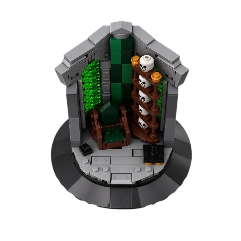 A model of an old and dilapidated house, a creative MOC building block toy, a toy assembly set, a holiday gift suitable for all