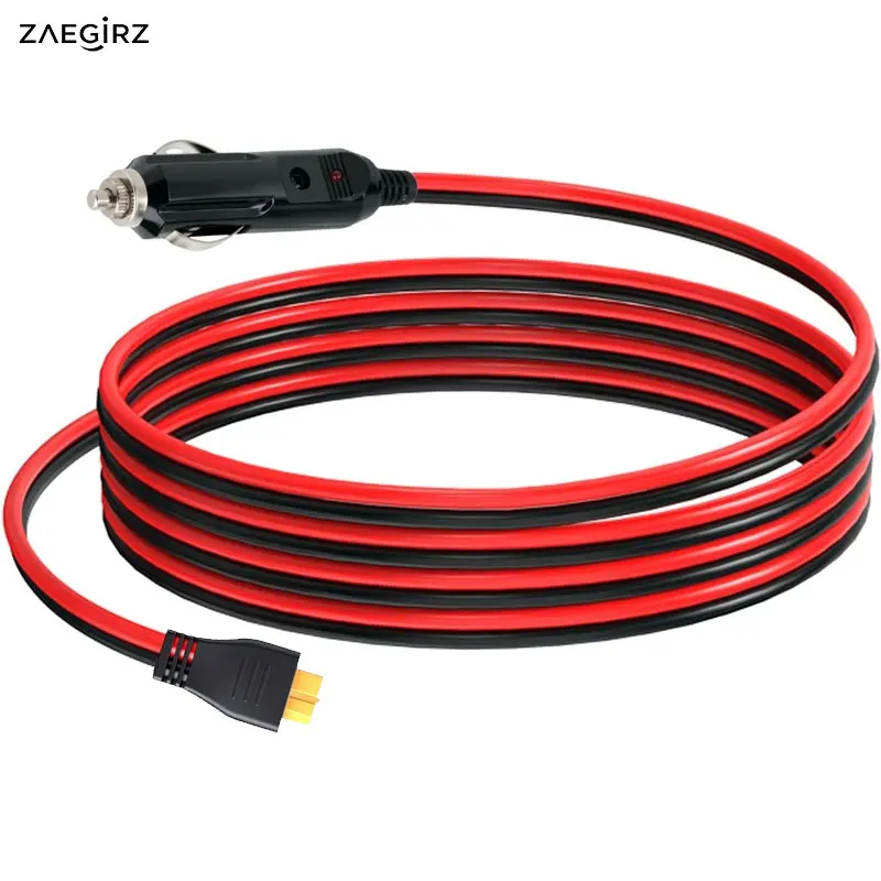 1.5 Meters Car Cigarette Lighter to XT60 Female Adapter Cable Charging for Anker C300 C1000 C100 Gen 2 Portable Power Station.