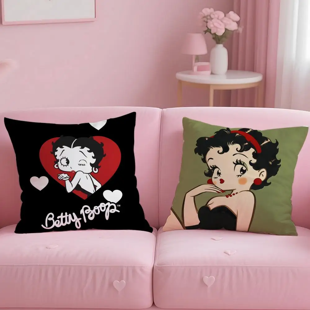 Cute B-Betty Boop Cushion Cover Comfortable Reversible Pillow Cover Ideal for Car Sofa Bedroom & Beyond