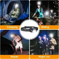 Portable Strong Light Headlamp LED Sensor Headlamp USB Rechargeable Head Flashlight Outdoor Camping Fishing Emergency Lantern 6
