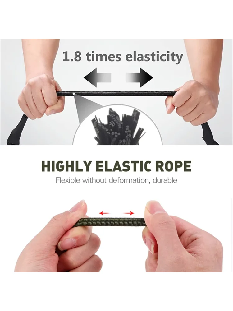 Heavy Duty Bungee Cord Elastic Tie Strap String Carabiner Hooks Kayak Cycling Luggage Packing Ropes Camping  Accessories