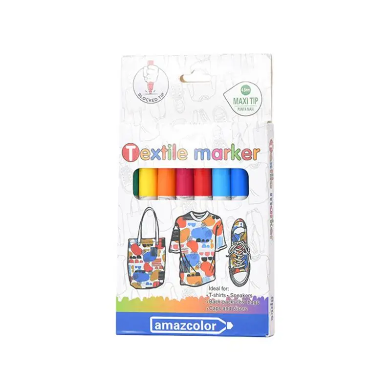 Fabric Markers For Kids Paint Pens Art Markers Set Fade-Resistant Permanent Clothing Marker Textile Fabric Painting Pen 8-color