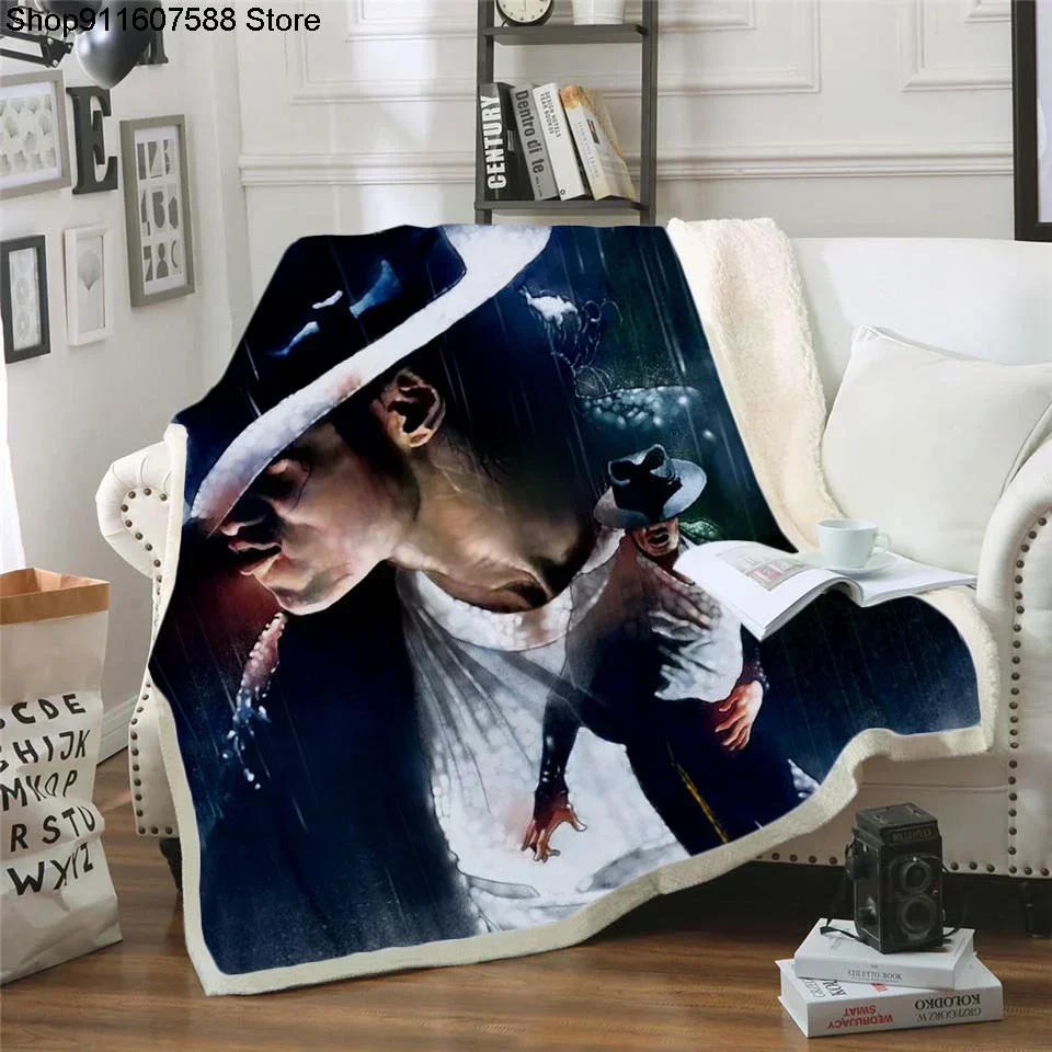 Michael Jackson 3d Printed Fleece Blanket for Beds Thick Quilt Fashion Bedspread Sherpa Throw Blanket Adult Kids Teens 100x150cm