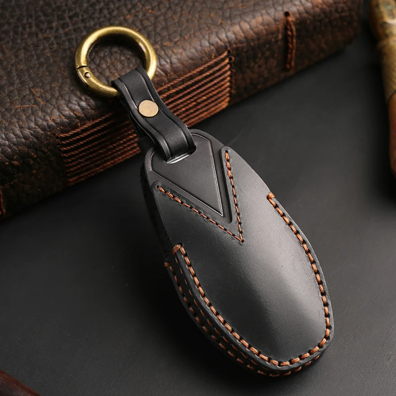 All inclusive leather key case  For DENZA N9 Z9 GT Specialized car remote control protective case key chain box bag