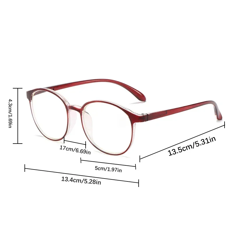 4pcs Anti Blue Light Middle Aged and Elderly Reading Glasses 0 To+4.0Combination Style Can Be Worn Interchangeably Plain Glasses