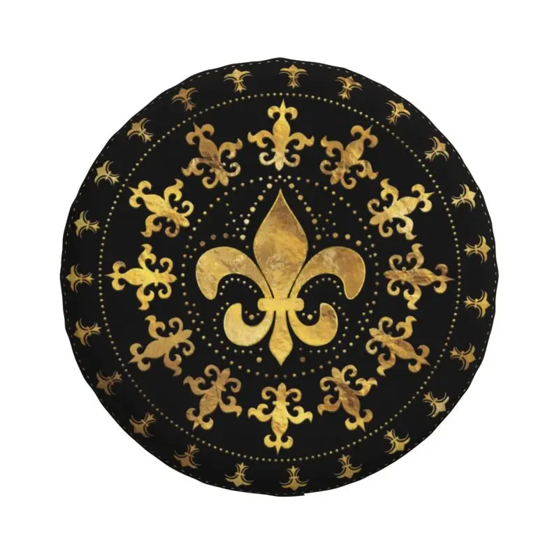 Fleur De Lis Spare Tire Cover for Toyota Land Cruiser Prado Fleur-De-Lys Lily Flower 4WD 4x4 SUV Car Wheel Protectors