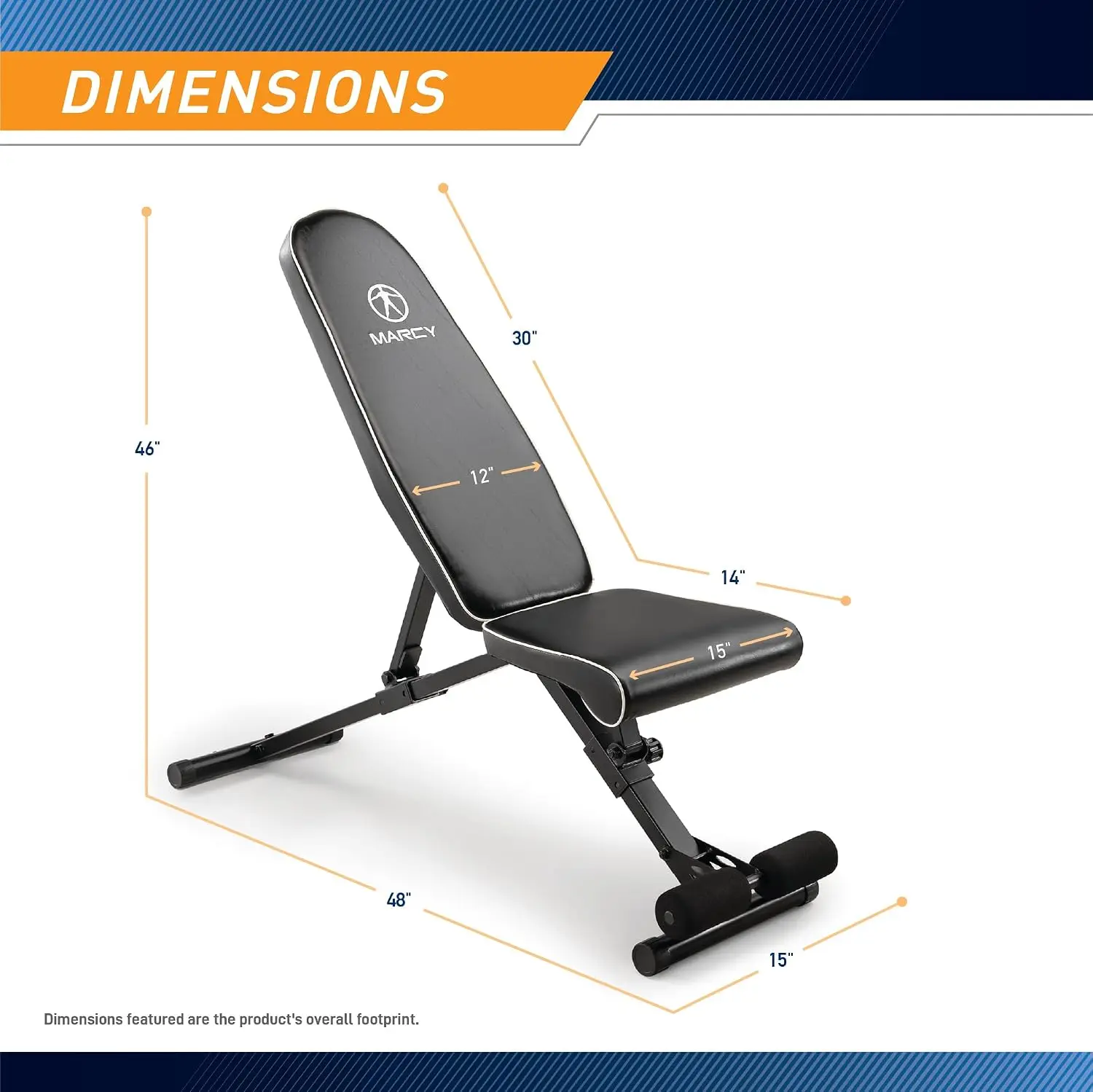 Assembly Free Adjustable Weight Bench, Incline Decline Flat SB-7485 for Home Gym Full Body Strength Training