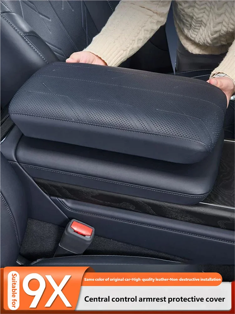 Für ZEEKR 9X 2025 2026 Auto Mittelkonsole Armlehnenbox Schutzabdeckung Leder Höhenpolster Innenraumschutz Zubehör