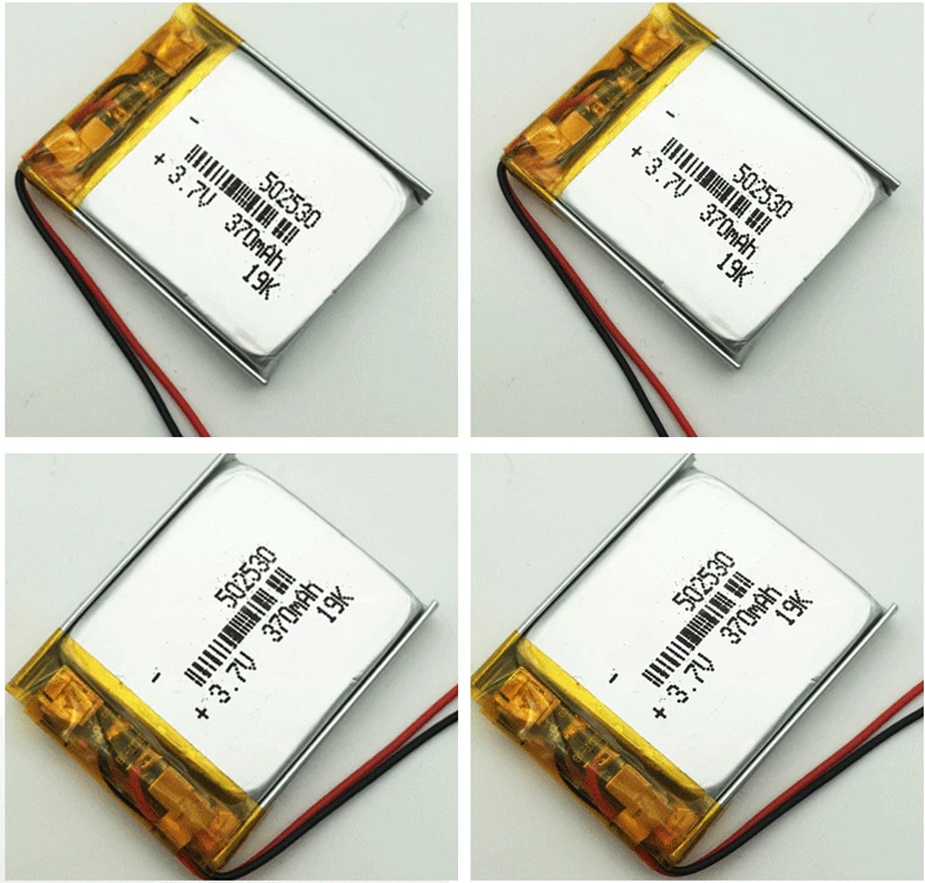 

4x 502530 370mah 3.7V Lithium Polymer Battery For Bluetooth Headset Car Recorder Tablet Camera Rechargeable Li-polymer Batteries