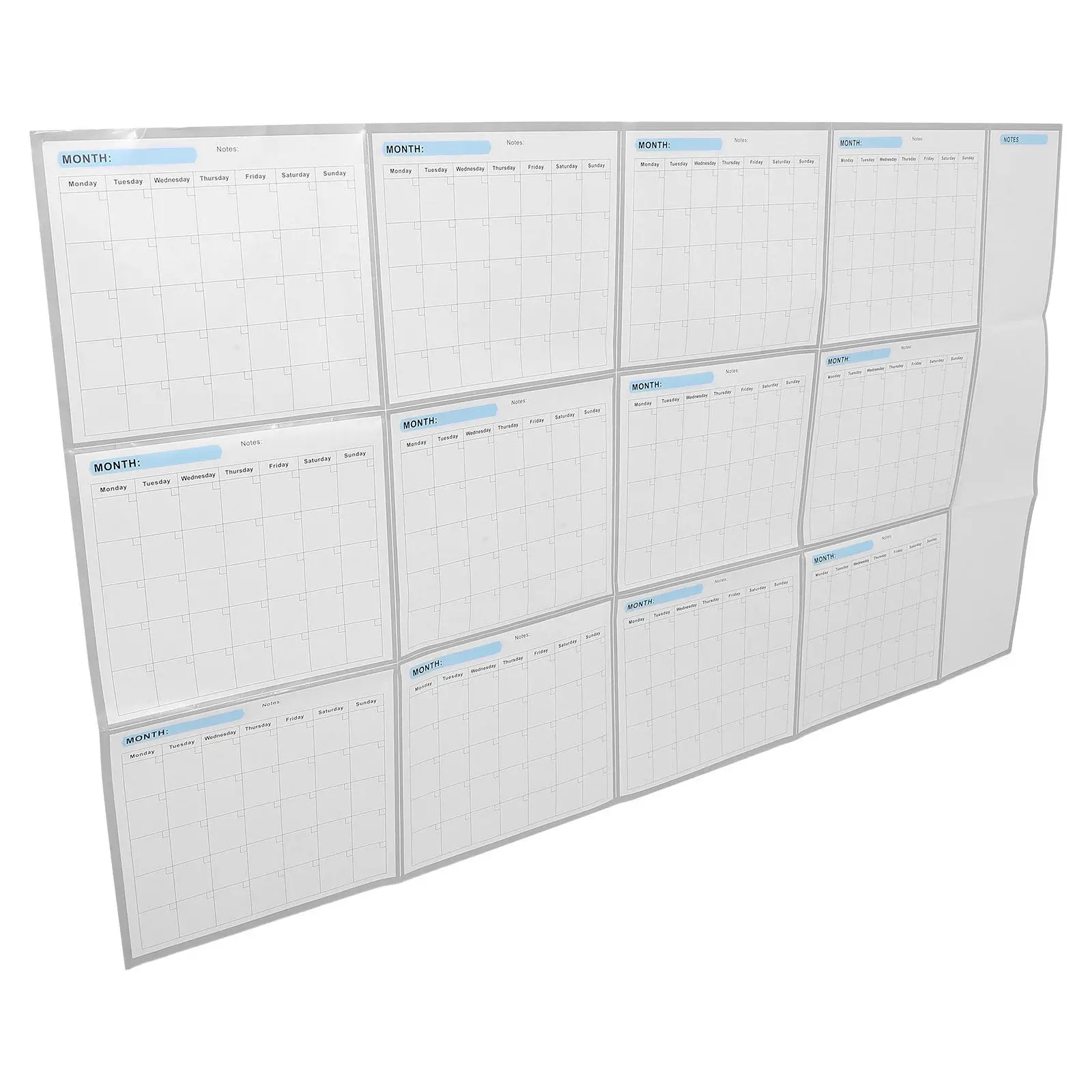 

Giant Wall Calendar Undated Blank Year Planner 34x58 Large Reusable Whiteboard Calendar Dry Erase Monthly Schedule Paintable