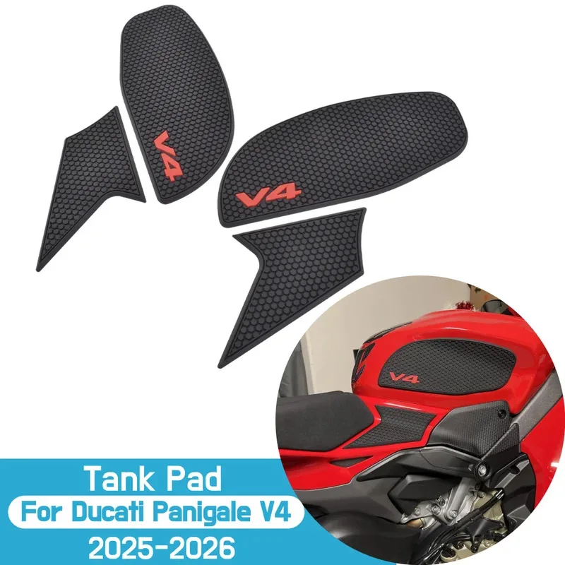 For Ducati Panigale V 4 2025 2026 V4 Side Tank Pad Fuel And Oil Gas Protective Cover Sticker Rubber Motorcycle Accessories
