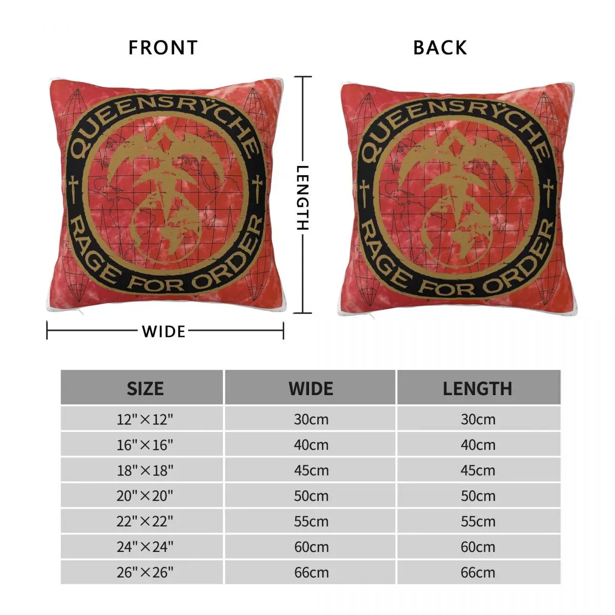 Queensryche Rage For Order Square Pillowcase Polyester Linen Velvet Pattern Zip Decor Throw Pillow Case Bed Cushion Cover