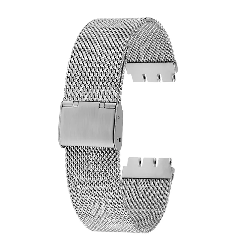 New Milan breathable mesh belt watch band For Swatch stainless steel strap 17mm 19mm 20mm men women Replace bracelet Accessories