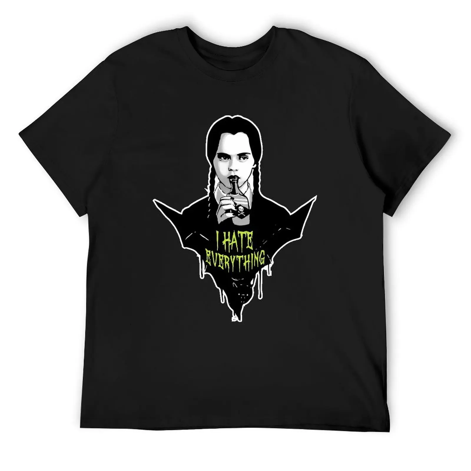 Wednesday Addams I Hate Everything Gothic T-Shirt croswit shirt man Man t-shirt fitted t shirts for men