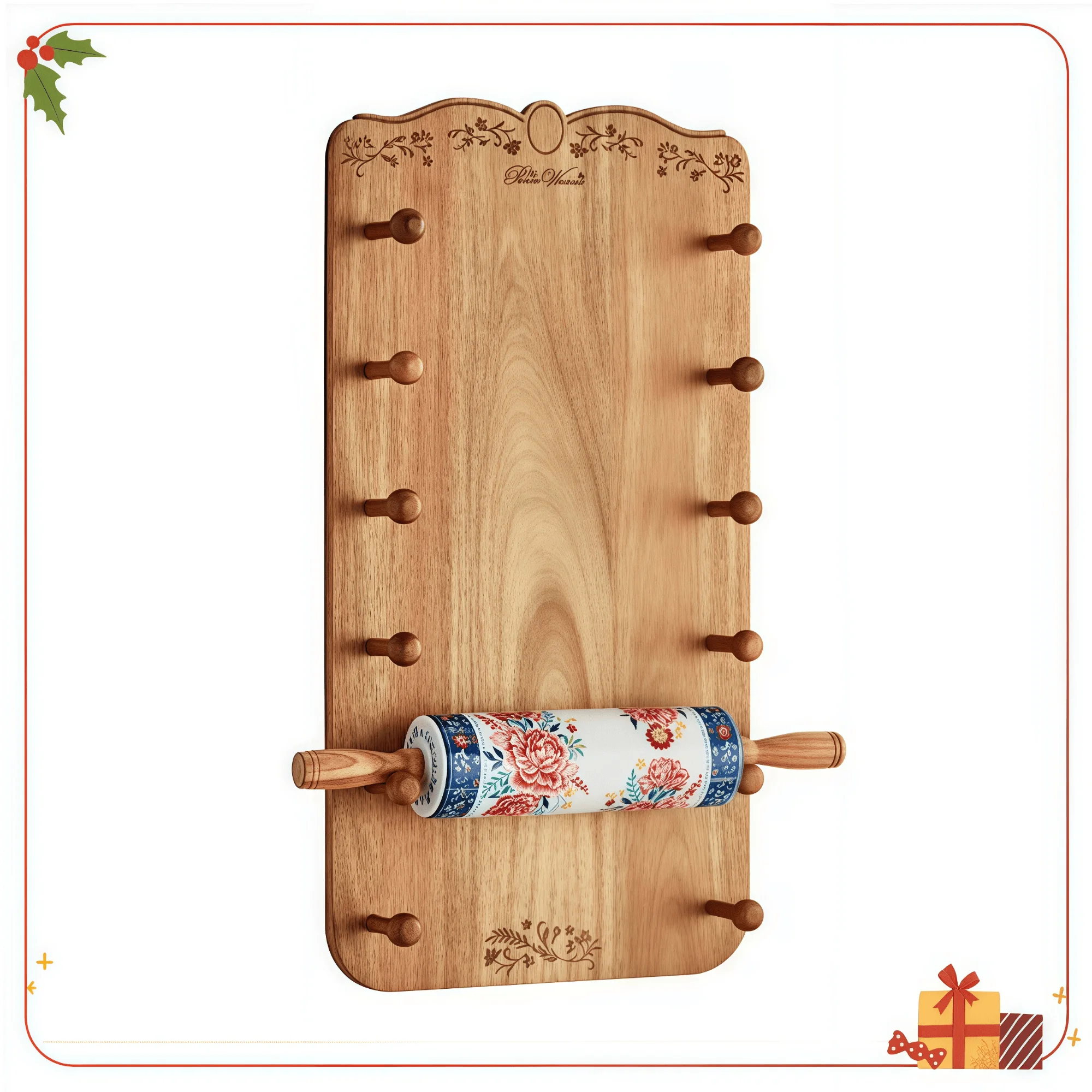 

26-Inch Ceramic French Rolling Pin with Holder, Non-Stick Dough Roller for Baking, Pastry & Pizza, Easy Clean