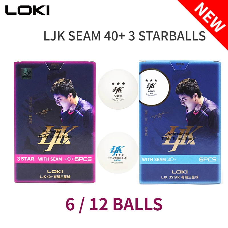 

2025 НОВЫЙ LOKI LJK 3-звездочный мяч для настольного тенниса со швами, синий/фиолетовый, 40 лет мяч для соревнований, высококачественные мячи для пинг-понга