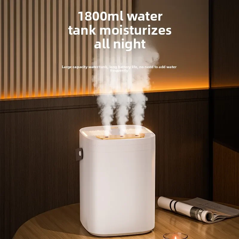 TINSOL 1,8-Liter-Sprühbefeuchter mit drei Löchern, Dual-Filter, USB, großes Fassungsvermögen, für Zuhause/Wohnheim/Schlafzimmer/Büro, Nachtlicht-Befeuchter – Detail 7