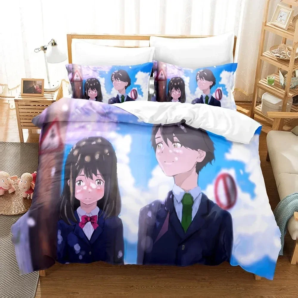 

Fashion 3D The Tsuki ga Kirei Bedding Set Printed Bed Set With Pillowcase Bed Duvet Cover Soft Queen King Size Bedclothes Home