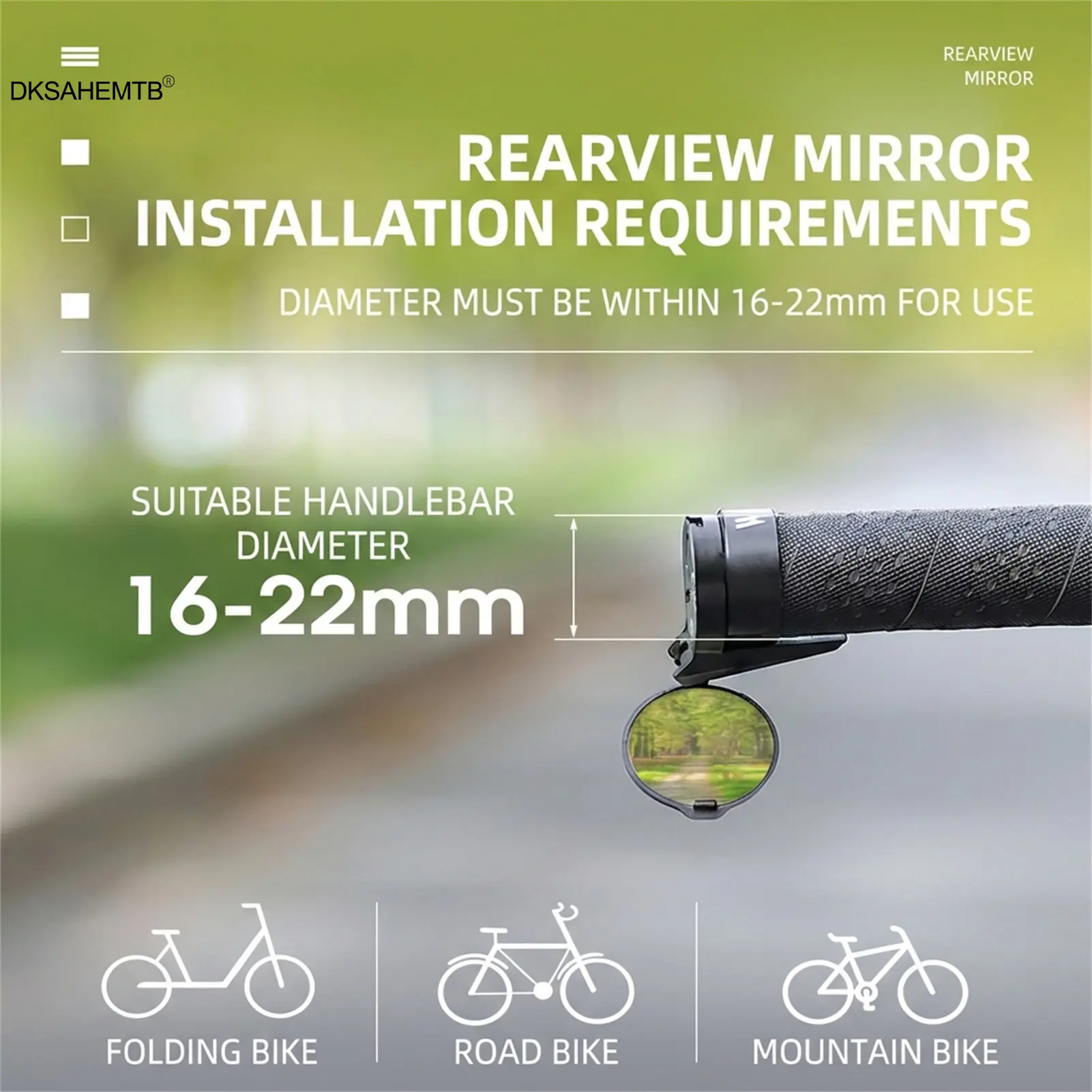 Espejo retrovisor convexo para manillar bicicleta carretera y montaña - imagen 2