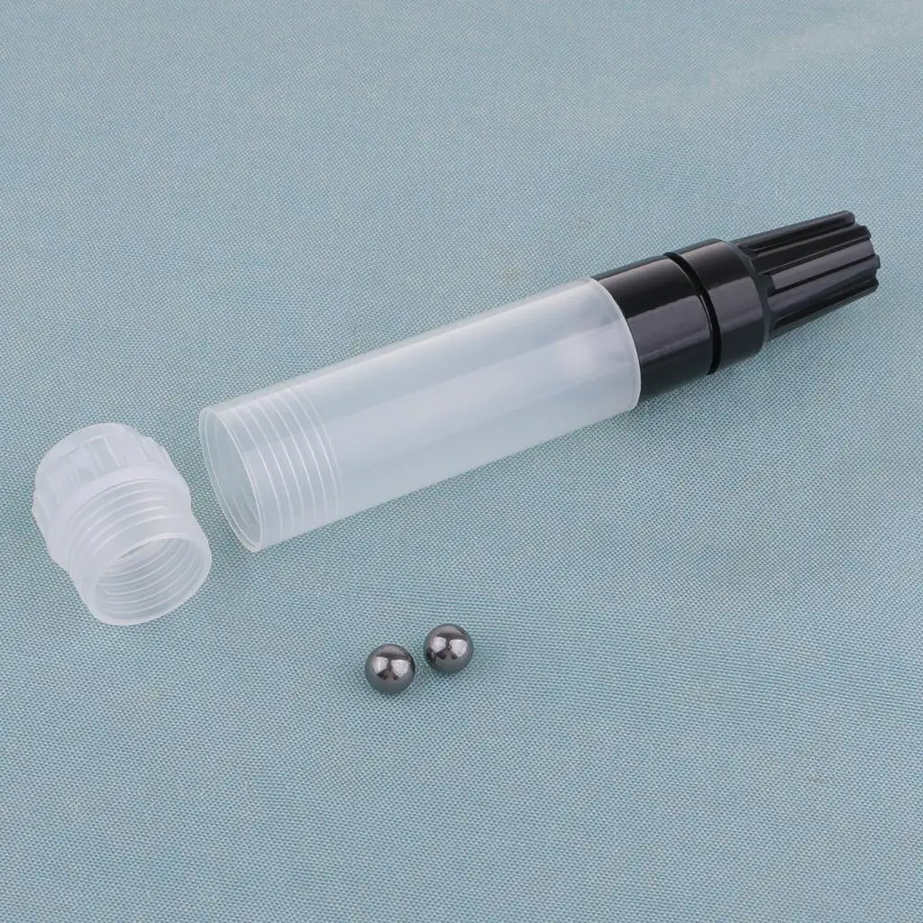 Blank Refillable Paint Marker Tubes 5 Pack Clear Body 8mm Chisel for Watercolor Oil Acrylic Inks