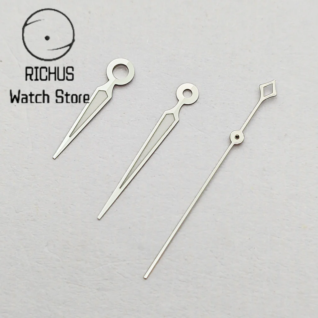 Silver Watch Hands Green Luminous Hands fit NH35 NH36 NH38 NH70 NH72 Movement image 3