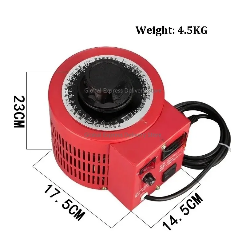 Regulador de voltaje de transformador variable Variac de 220 V (1 KVA/2 KVA/3 KVA/5 KVA) - Regulador de voltaje ajustable de salida de CA de 0-300 V