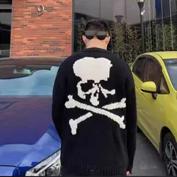 Knitted Sweaters for Men Halloween Pullovers Man Clothes Black Couple Outfit Skeleton Maletry Y2k Streetwear New in Old Sheap X