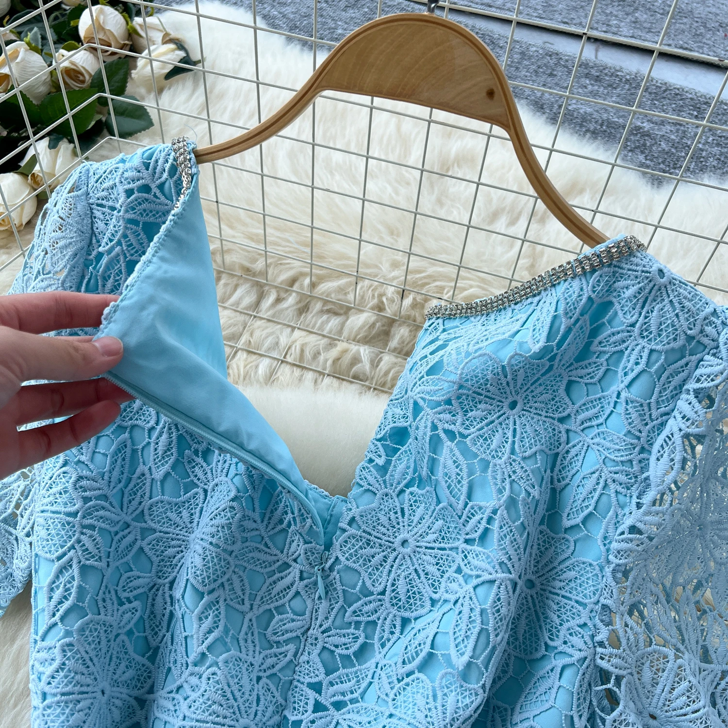 Chic vintage square neck Ruched short sleeve slim Elegant Fairy korean fashion Boho Sundress women clothing Long dress