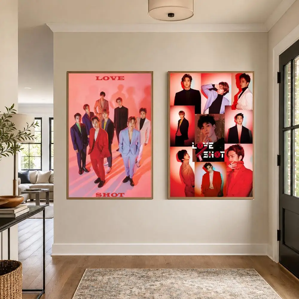 Kpop E-EXO Poster Graphic Wall Art Poster HD Waterproof PP Paper Print for Bedroom Living Room Office Decor Gift