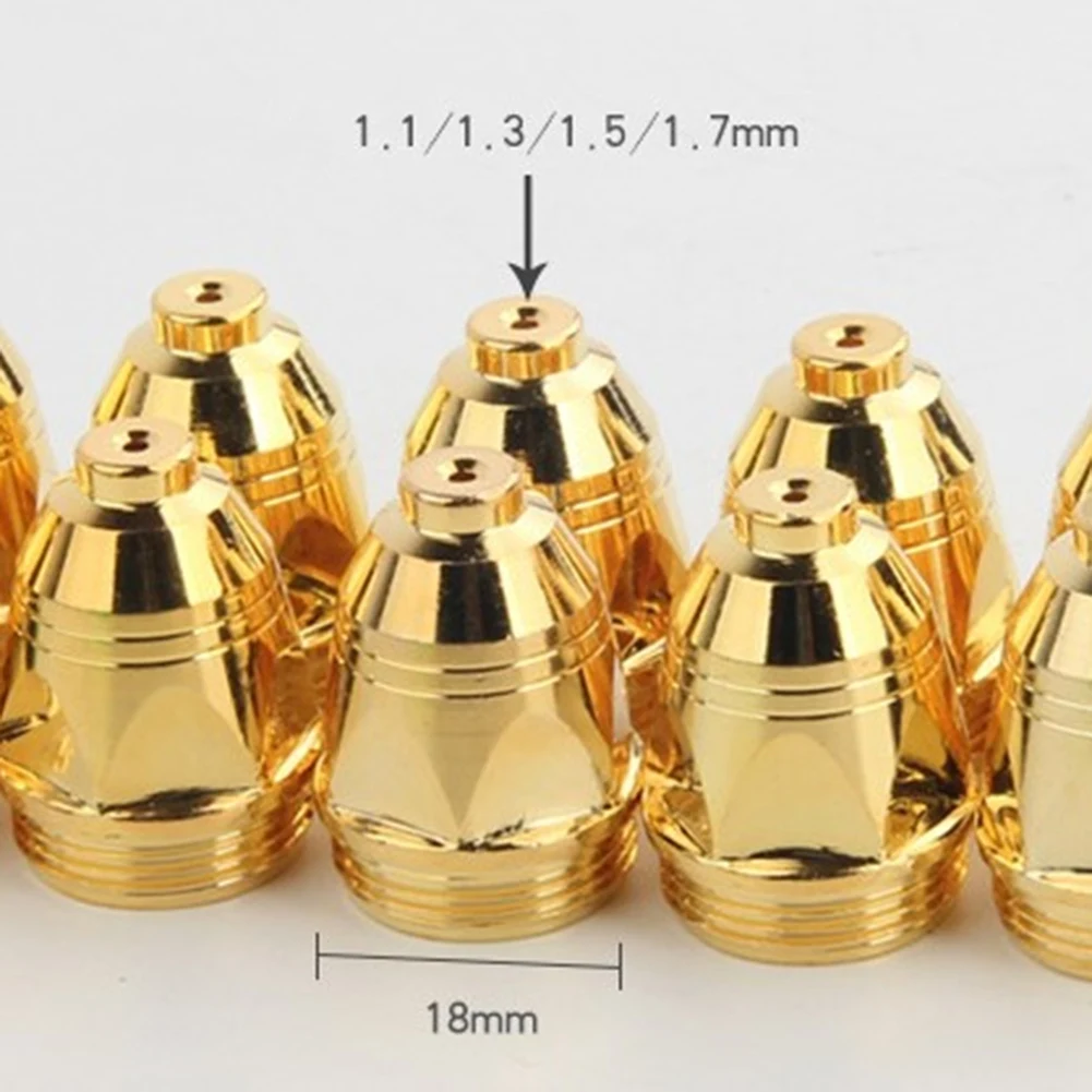 10 Sets/Lot P80 Air Plasma Consumables Golden CNC Cutting Machine Plasma Cutter Nozzle Hafnium Electrode