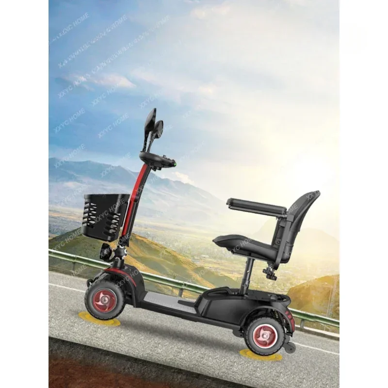 

Elderly Scooter Four-Wheel Electric Disabled Household Double Dedicated Battery Car Elderly Folding Power Car