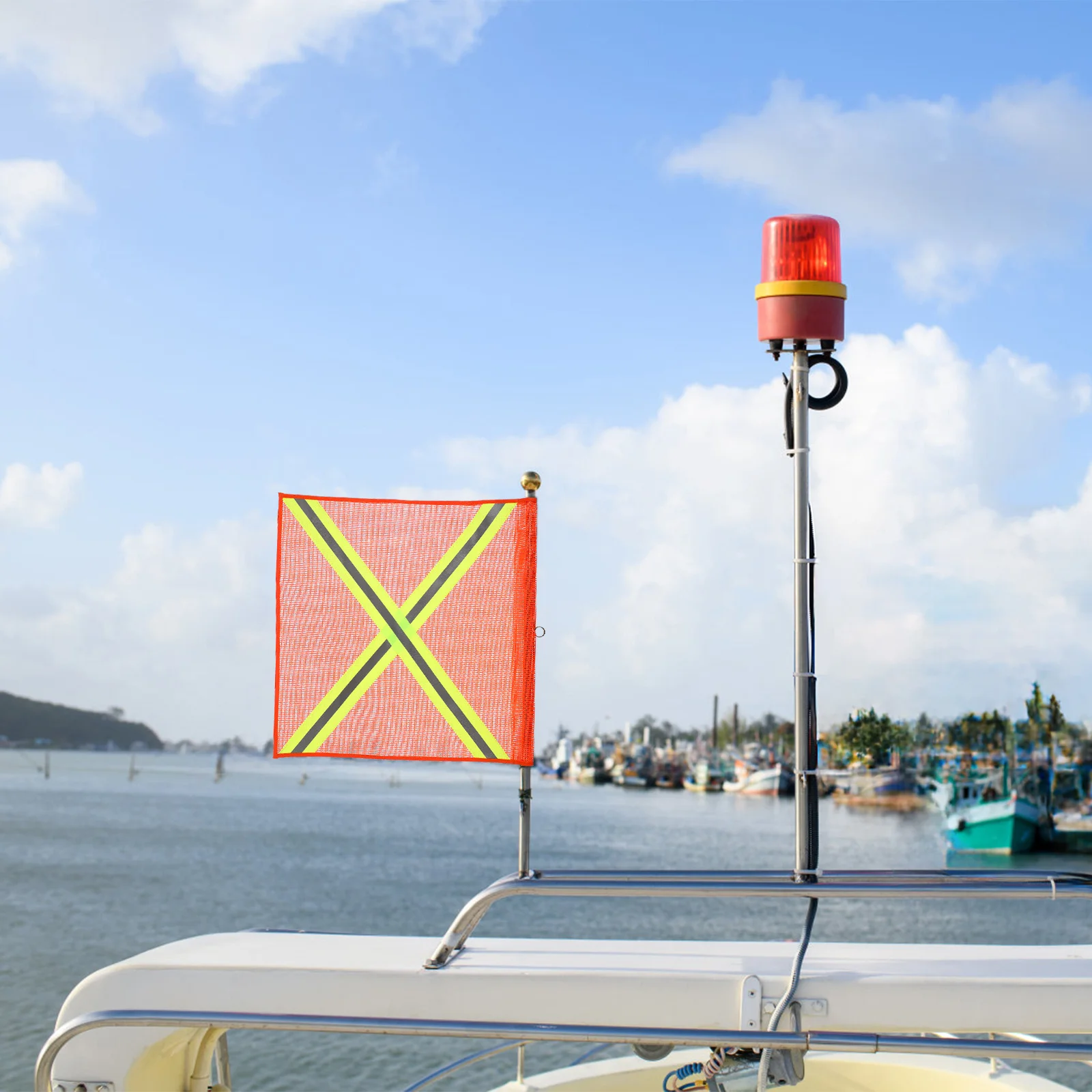 

4 pcs Reflective Warning Flags Traffic Control Outdoor Emergency Signaling Road Work Vehicle Accessories Traffic