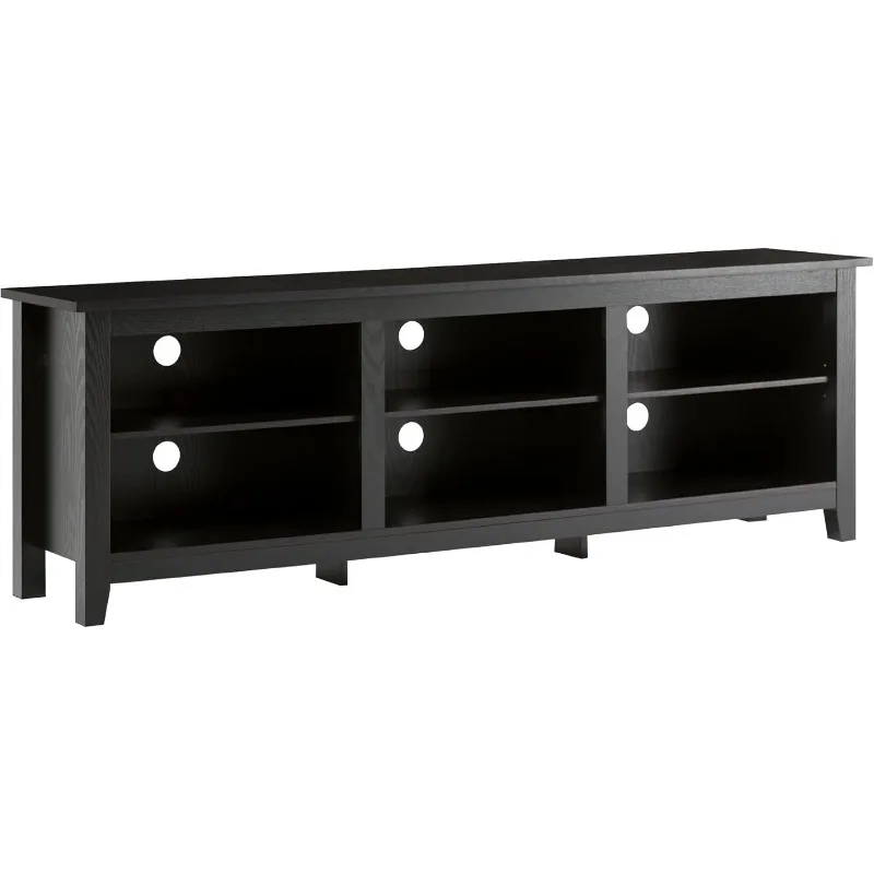 Wren Classic 6 Cubby TV Stand for TVs up to 80 Inches, 70 Inch, Black