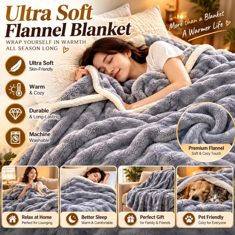 100x150cm Thick Bubble Velvet Blanket Flannel, Fleece Throw Sofa Bed Cover, Office Nap Shawl Air Conditioning, Quilt Home Decor