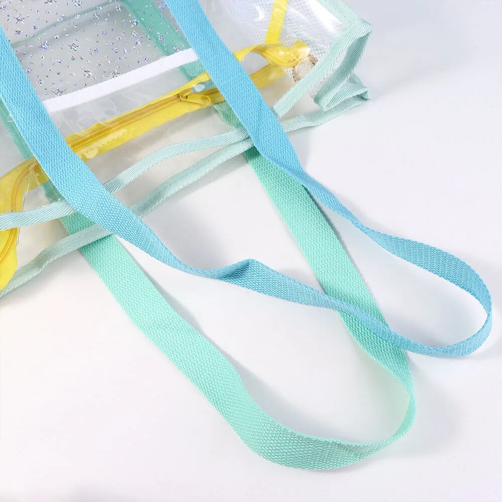 Ins Style Transparent PVC Transparent Beach Bag Large-capacity Durable Fitness Bag Waterproof Design Women Handbags Beach