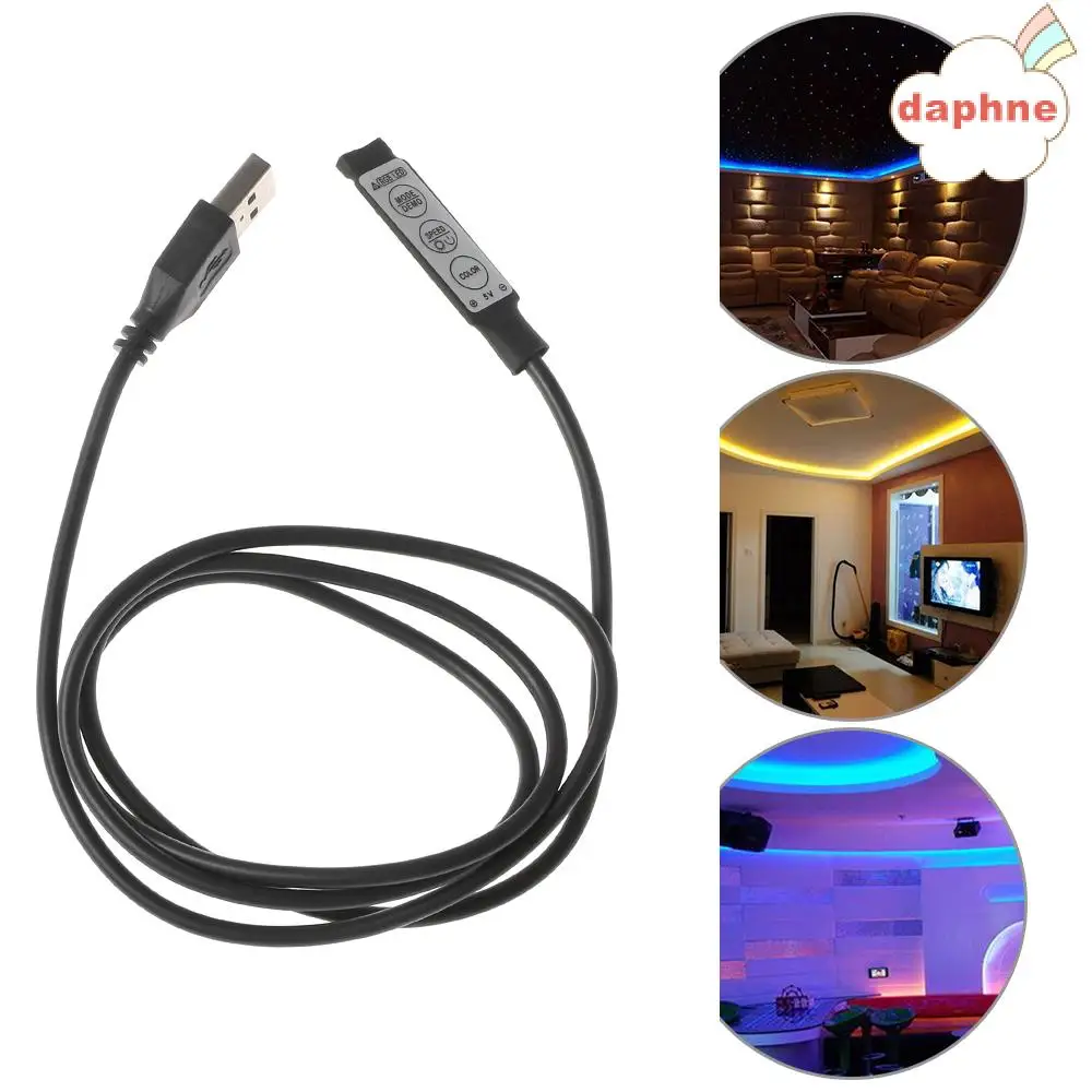 RGB Controller DC 5V USB Connector Cable 4pin Line Dimmer 3 Keys For 5V 5050 2835 RGB LED Strip Ribbon TV Backlight Light