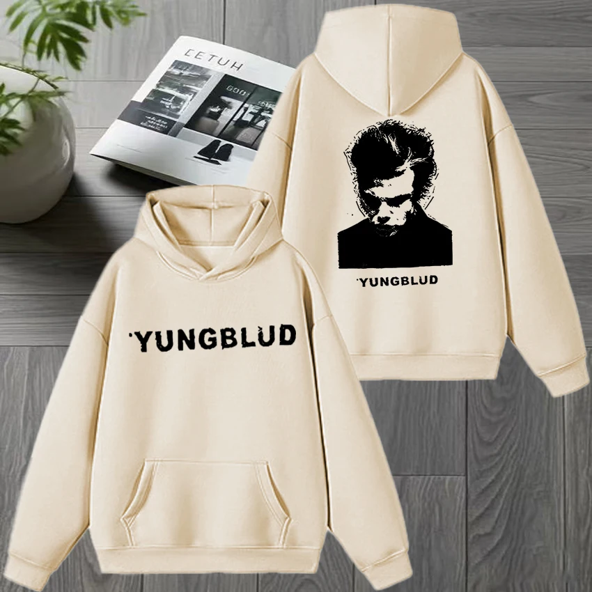 مغني الراب Yungblud ألبوم جولة 2025 مزدوجة الوجهين أغطية رأس مطبوعة للجنسين الهيب هوب الشرير الشارع الشهير الرجال النساء الصوف عادية البلوز