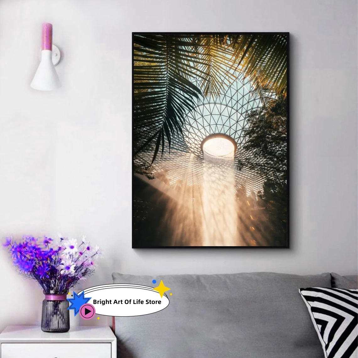 Rain forest print, Changi Airport artwork, water vortex poster from The Jewel in Singapore Home Decor Poster (No Frame)