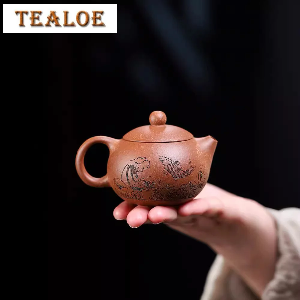 

100ML Authentic Yixing Purple Clay Teapots Famous Master Handmade Pot Raw Ore Downhill Mud Kettle Chinese Zisha Teaset Drinkware