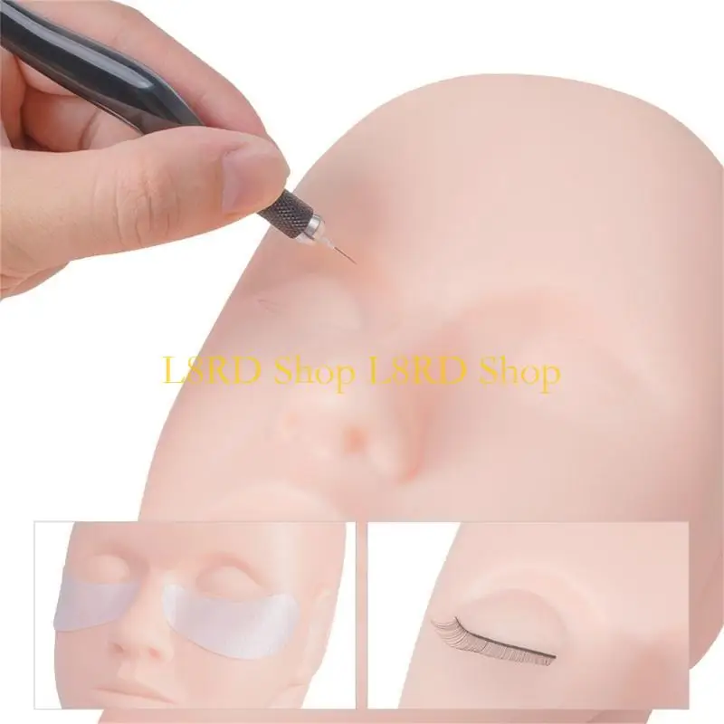 L8RD MANNequin Head Eyelash Extension Practice Fanez silicona pez silicona Cabeza maniquí