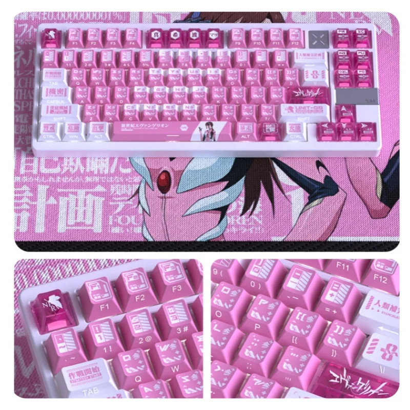 Mari Makinami Illustrious Anime Keycaps Double Splicing Transparent Cherry Profile Full Set Gaming Mechanical Keyboard Keycaps